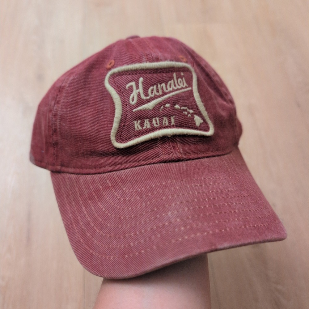 Legacy Hanalei Kauai Hawaii Hat Burgundy Red Snapback Baseball Cap Souvenir